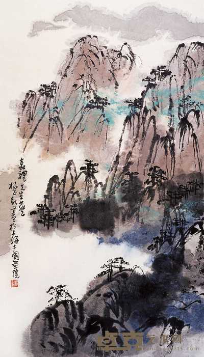 杨正新 松壑白云 镜心 96×55cm